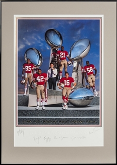 San Francisco 49ers Multi-Signed Super Bowl Poster (Montana, Lott, DeBartolo, Wilson, Turner) (PSA Pre-cert)